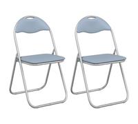 vidaXL Chaise pliante 2 pcs Gris 48 x 43,5 x 81 cm Simili cuir