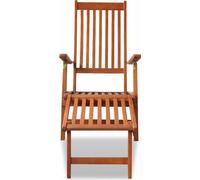 vidaXL Chaise pliante Chaise longue avec repose-pieds en bois d'acacia