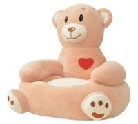 vidaXL Chaise pour enfants en peluche ours Marron Brun G