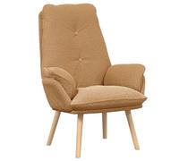 vidaXL Chaise relaxante en tissu beige imitation laine bou
