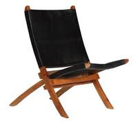 vidaXL Chaise Relaxation Cuir Noir