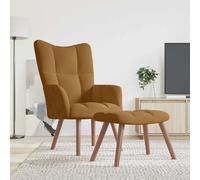 vidaXL Chaise Relaxation Marron Velours