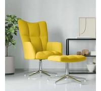 vidaXL Chaise de relaxation avec tabouret Jaune moutarde Velours
