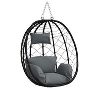 vidaXL Chaise Suspendue Anthracite 91,5 x 54,5 x 107 cm polyrotin, Salon, Meubles ergonomiques Modernes, balançoire Pliable, Chaise en rotin Durable, Espace de détente, Fauteuil d'intérieur