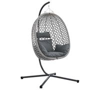vidaXL Chaise œuf suspendue Anthracite et Gris 104 x 100 x 191 cm