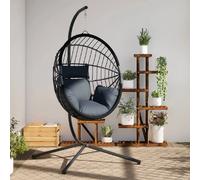 vidaXL Chaise suspendue en forme d'œuf avec support anthracite