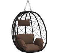 vidaXL Chaise suspendue en forme d'œuf, marron café, 91,5 x 54,5 x 107 cm, rotin synthétique