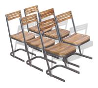 VidaXL Chaise teck - Lot de 6 - Bois Massif