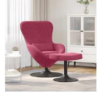vidaXL Chaise Œuf avec Pouf Bordeaux Velours 42002749