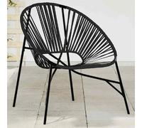 vidaXL Chaise œuf de jardin noir résine tressée