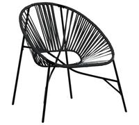 vidaXL Chaise de jardin en forme d'œuf – Poly rotin (résine tressée) – Noir