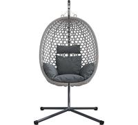 vidaXL Chaise œuf suspendue Anthracite et Gris 104 x 100 x 191 cm
