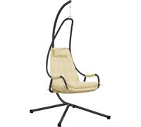 vidaXL Chaise œuf suspendue Beige 94 x 107 x 196,5 cm Acier