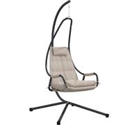 vidaXL Chaise œuf suspendue Taupe 94 x 107 x 196,5 cm Acier