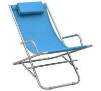 vidaXL Chaises à bascule 2 pcs. acier bleu