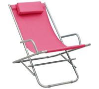 vidaXL Chaises à bascule 2 pcs. acier rose