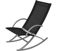vidaXL Chaises à bascule de jardin 2 pcs. acier et Textiline noir