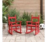 vidaXL Chaises à bascule enfants lot de 2 rouge bois peuplier massif3281601 Rouge G