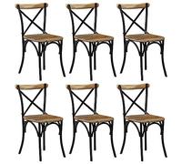 Lot de 6 chaise en bois massif non pliable H. 84 cm interieur noir