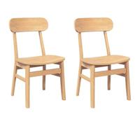 vidaXL Chaises à Manger 2 pcs Bois Massif Caoutchouc, Chaise à dîner, Chaise, Chaise de Salon, chaises à dîner, Chaise de Cuisine, Chaise d'accent