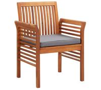vidaXL Chaises de salle à manger de jardin avec coussins 4 pcs. Bois massif acacia