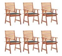 vidaXL Chaises à manger d'extérieur avec coussins - Acacia massif