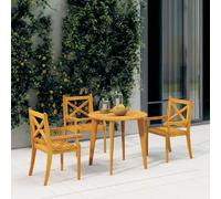 vidaXL Chaises à manger d'extérieur lot de 3 - Bois d'acacia massif
