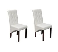 vidaXL Chaises à manger lot de 2 blanc similicuir 60624