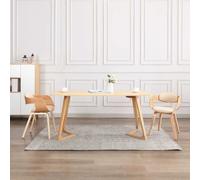 vidaXL Chaises à manger lot de 2 bois courbé et similicuir - Crème