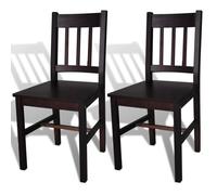 vidaXL Chaises à manger lot de 2 marron foncé pinède