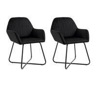 vidaXL Chaises à manger lot de 2 Noir Velours 249805