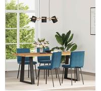 vidaXL Chaises à manger Velours lot de 4 Bleu