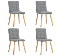 Vidaxl Chaises à Manger - Lot de 4 - Gris Clair Tissu