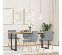 Lot de 4 chaise Vidaxl interieur non pliable H. 86 cm en plastique gris Gris clair