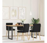 vidaXL Chaises à manger lot de 4 noir tissu, chaise, chaise de salon, chaise d'accent, chaise de cuisine, siège de salle à 3315395
