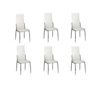 vidaXL Chaises à manger lot de 6 blanc similicuir 160258