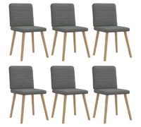 Vidaxl Chaises à manger - Lot de 6 - Gris foncé Tissu