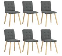 Vidaxl Chaises à manger - Lot de 6 - Gris foncé Tissu