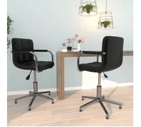 Vidaxl Chaises De Salle à manger Pivotantes 2 Pcs Noir Similicuir