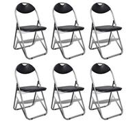 vidaXL Chaises à manger pliables lot de 6 noir similicuir et acier 241494