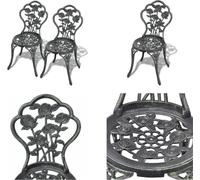 vidaXL Chaises Bistro 2 pcs. Fonte d'aluminium Vert - Chaise de jardin - Chaise d'extérieur - Chaises d'extérieur