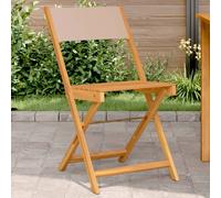vidaXL Chaises bistrot - Lot de 2 - Acacia massif Taupe