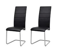 VidaXL Chaises cantilever 2 pcs - Noir similicuir