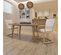 vidaXL Chaises cantilever (2 pièces) - Similicuir blanc