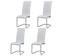 vidaXL Chaises cantilever - Blanc Similicuir