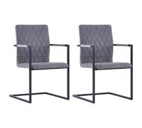 vidaXL Chaises cantilever - Lot de 2 - Gris foncé