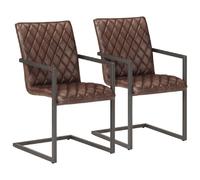 vidaXL - Chaises cantilever (lot de 2) - Marron