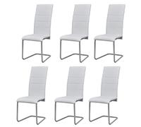 vidaXL Chaises Cantilever Lot de 6 - Blanc