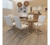 VIDAXL Chaises cantilever lot de 6 - Blanc