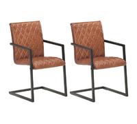 vidaXL Chaises cantilever - Marron